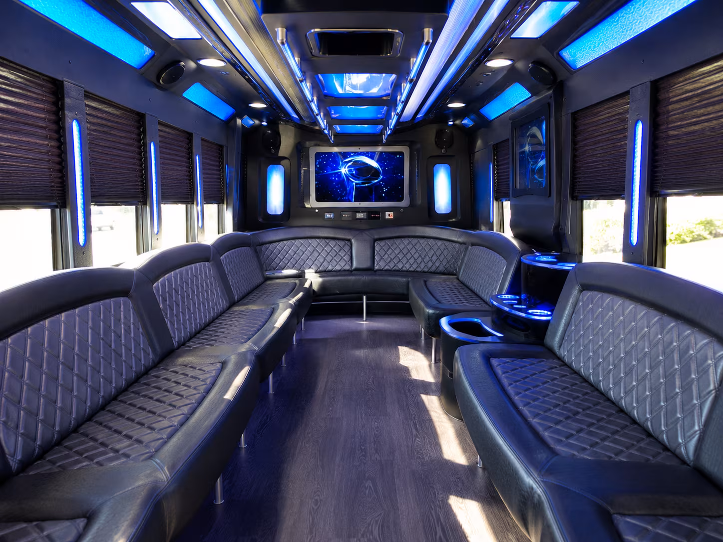 springdale 28 passenger party bus inside