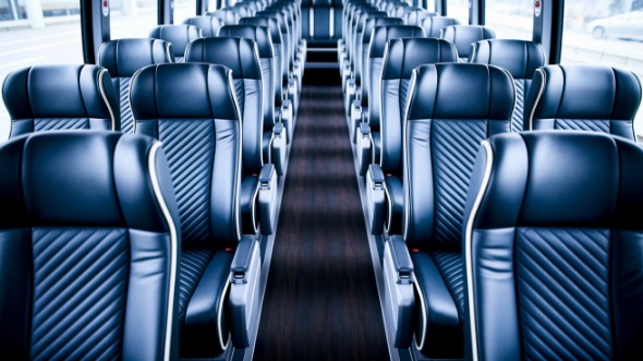 50 passenger charter bus inside conway
