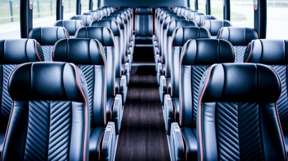 55 passenger charter bus inside conway