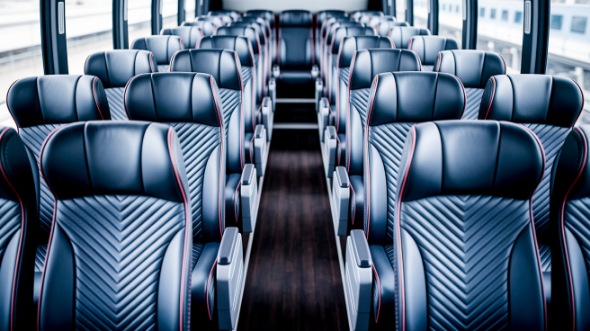 56 passenger charter bus inside conway
